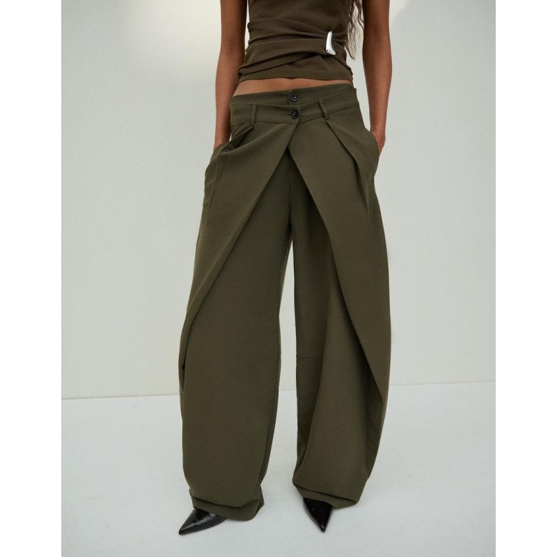 Pantalon barrel plissé